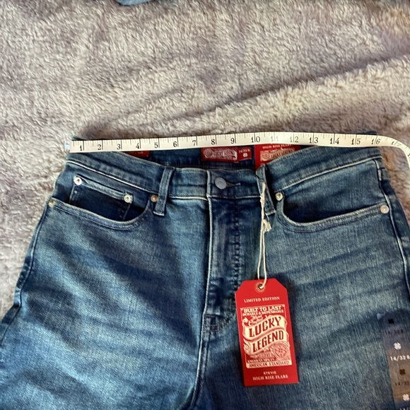 NWT Lucky Brand studded high rise Stevie flare. Studded floral on flare - Picture 8 of 10